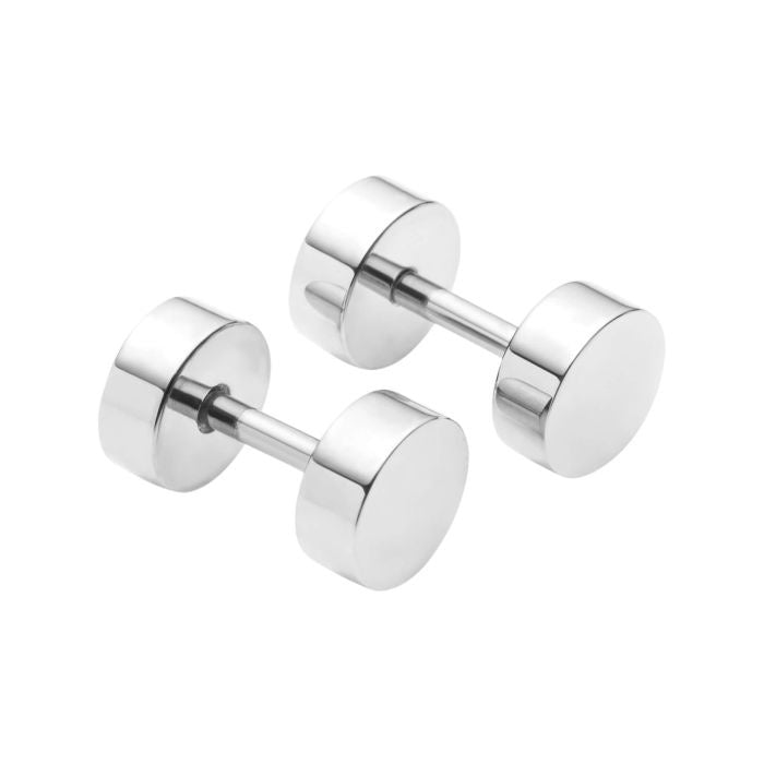 Plain Round Men's Stud Earrings
