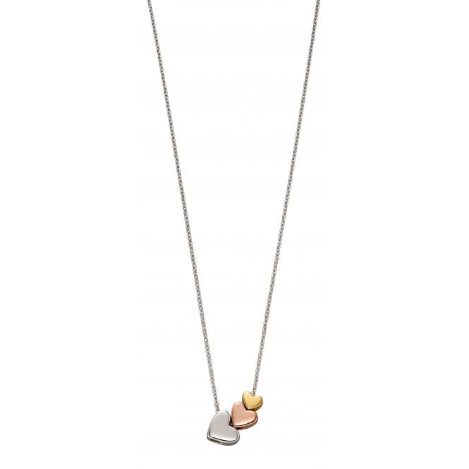 Elisa - Silver 3 coloured Heart necklace
