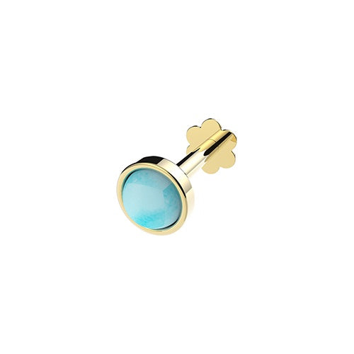 9ct Yellow Gold Turquoise Stone Cartilage