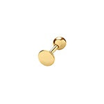 9ct Yellow Gold Round Disc Cartilage 6mm Post Stud