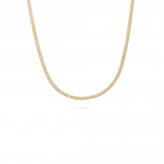 Silver Gold Plated Flat Snake Chain Necklace
