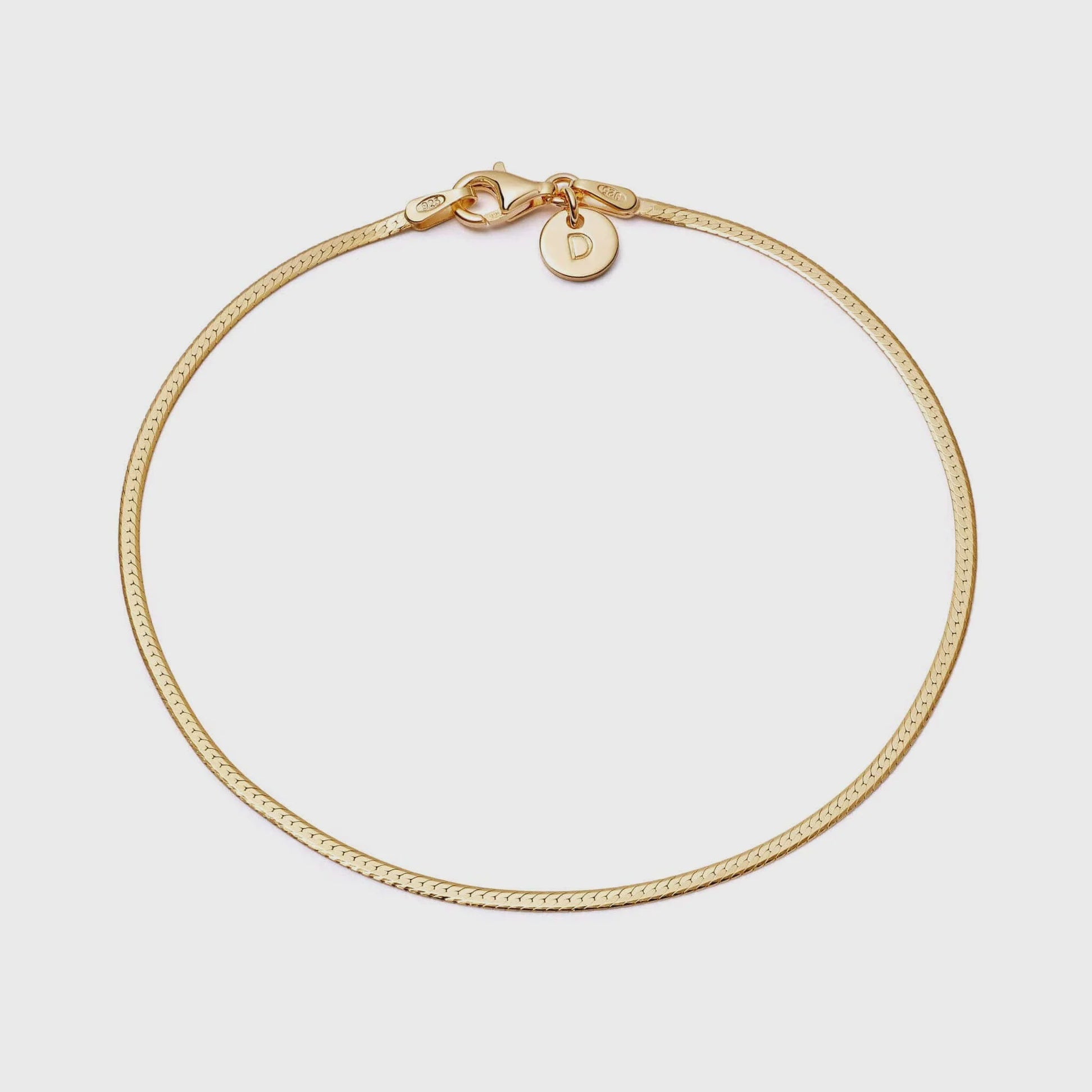 Daisy Fine Snake Chain Bracelet 18ct Gold Plate
