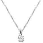 Silver CZ Pendant On Curb Chain