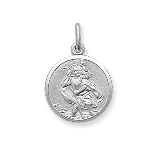 Sterling Silver St. Christopher Double Sided Round Pendant