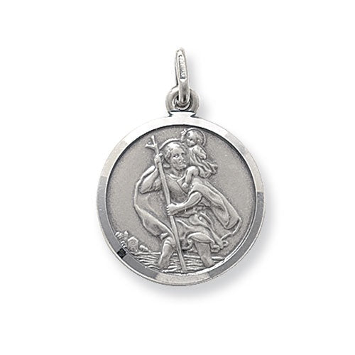 Sterling Silver St Christopher Round Pendant