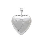 Silver Diamond Cut Heart Shaped Locket