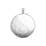 Silver Diamond Cut Round Locket