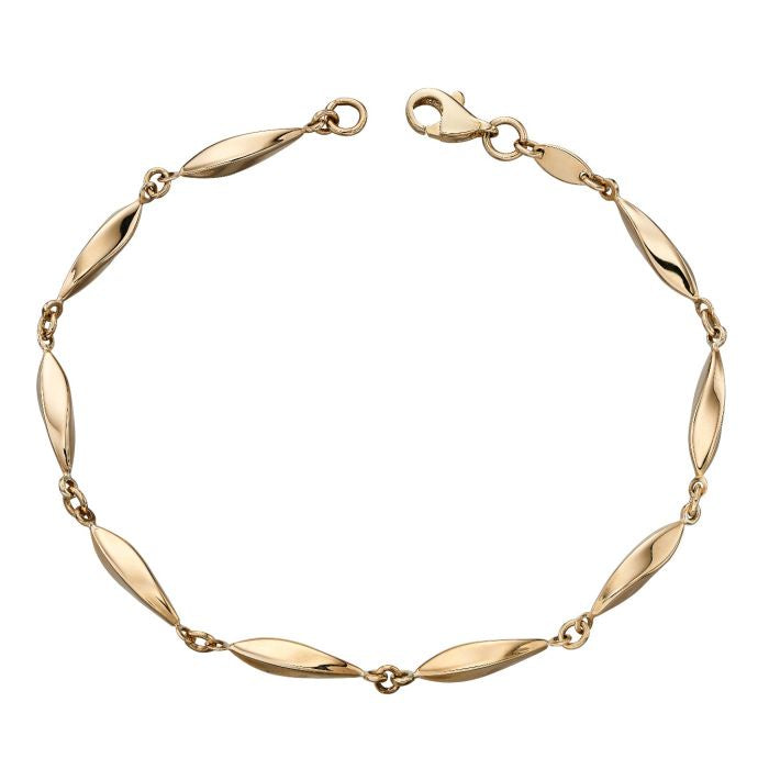 9ct Yellow Gold Marquise Link Bracelet