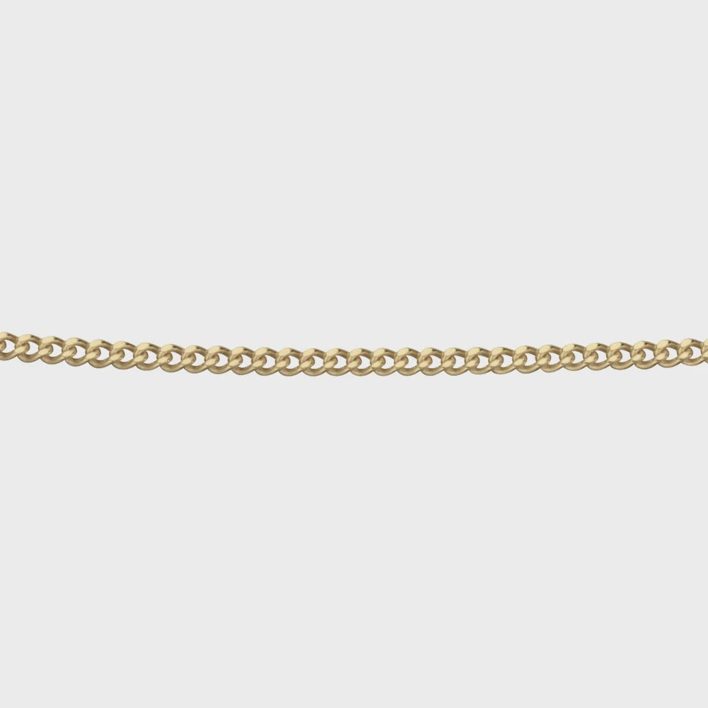 9ct Yellow Gold 1mm Curb Chain 41-46cm