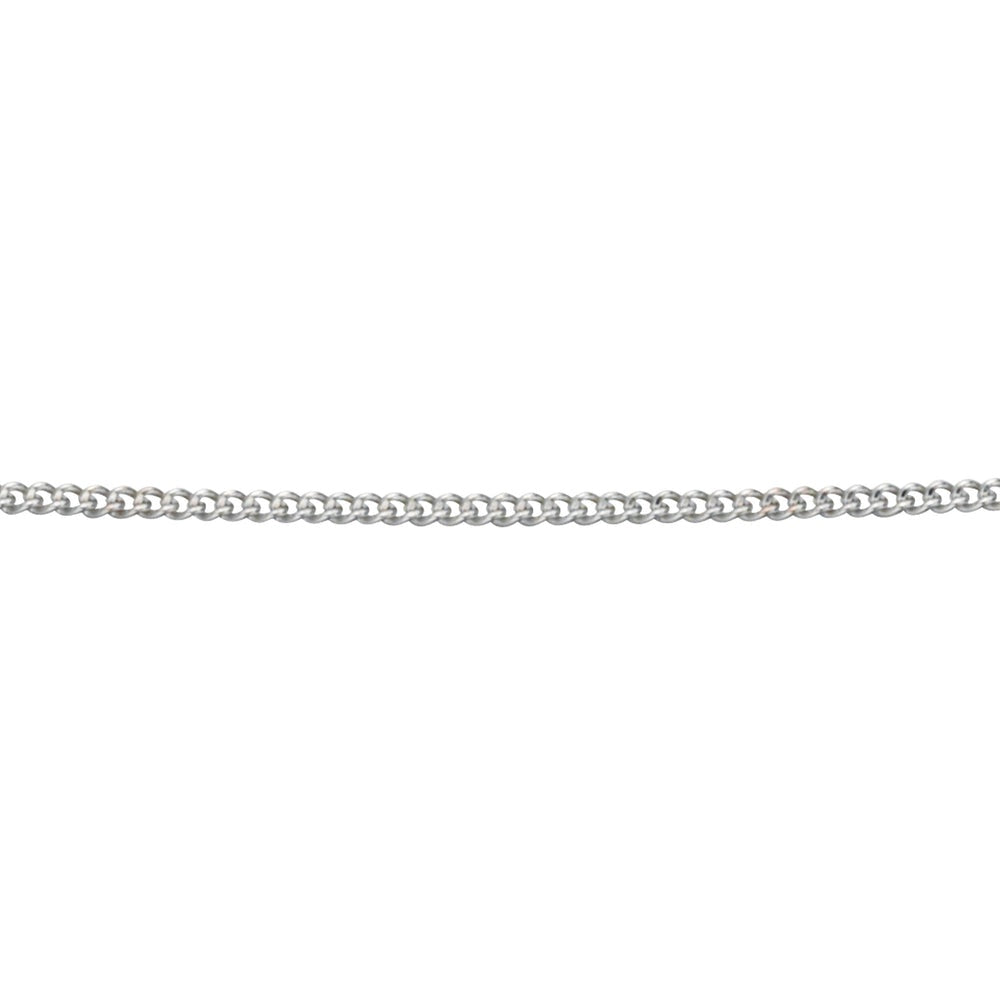 9ct White Gold Curb Chain Fine 46cm