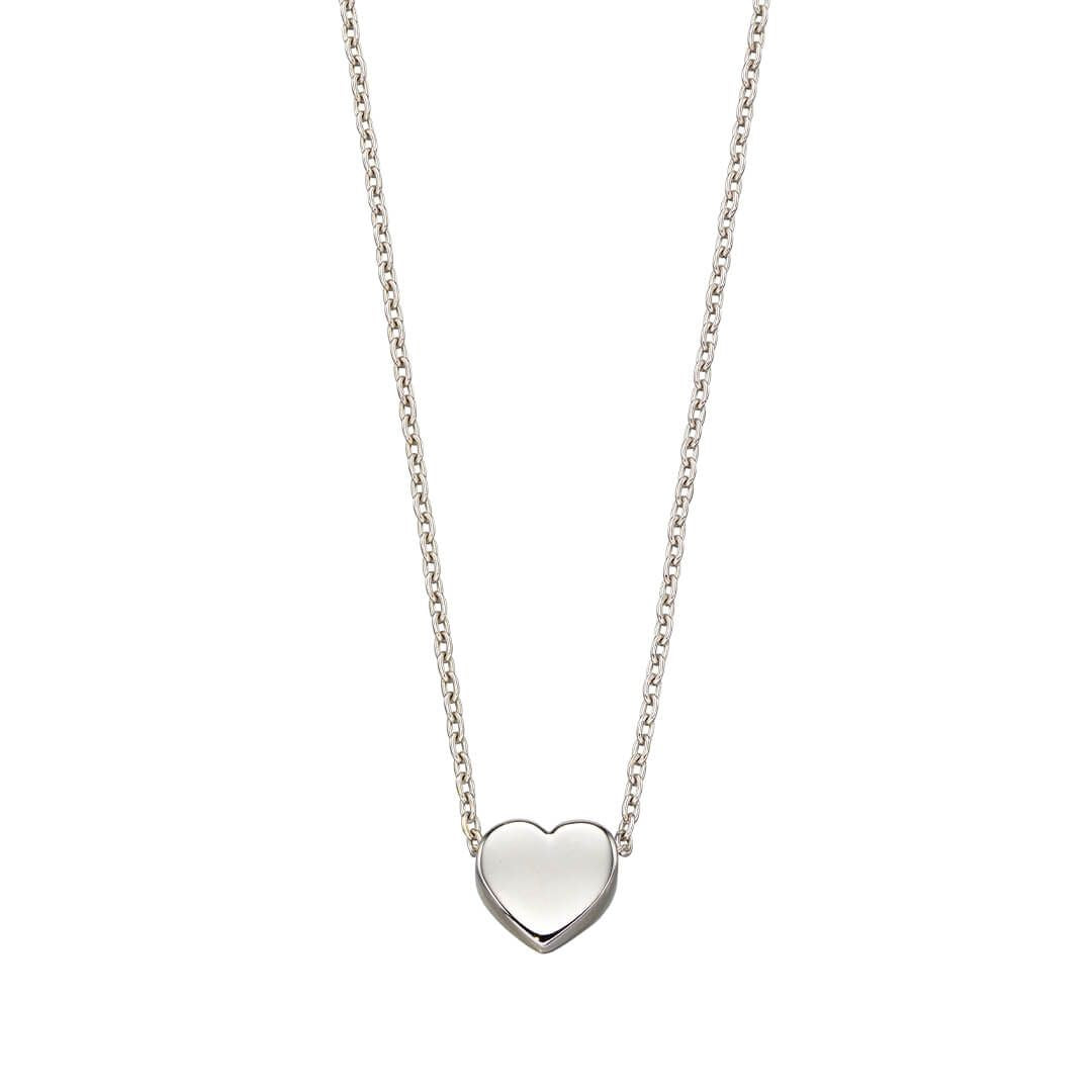 9ct White Gold Heart Necklace