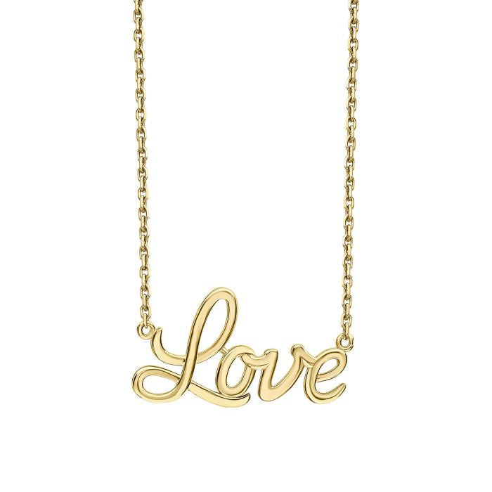 9ct Yellow Gold "Love" Necklace