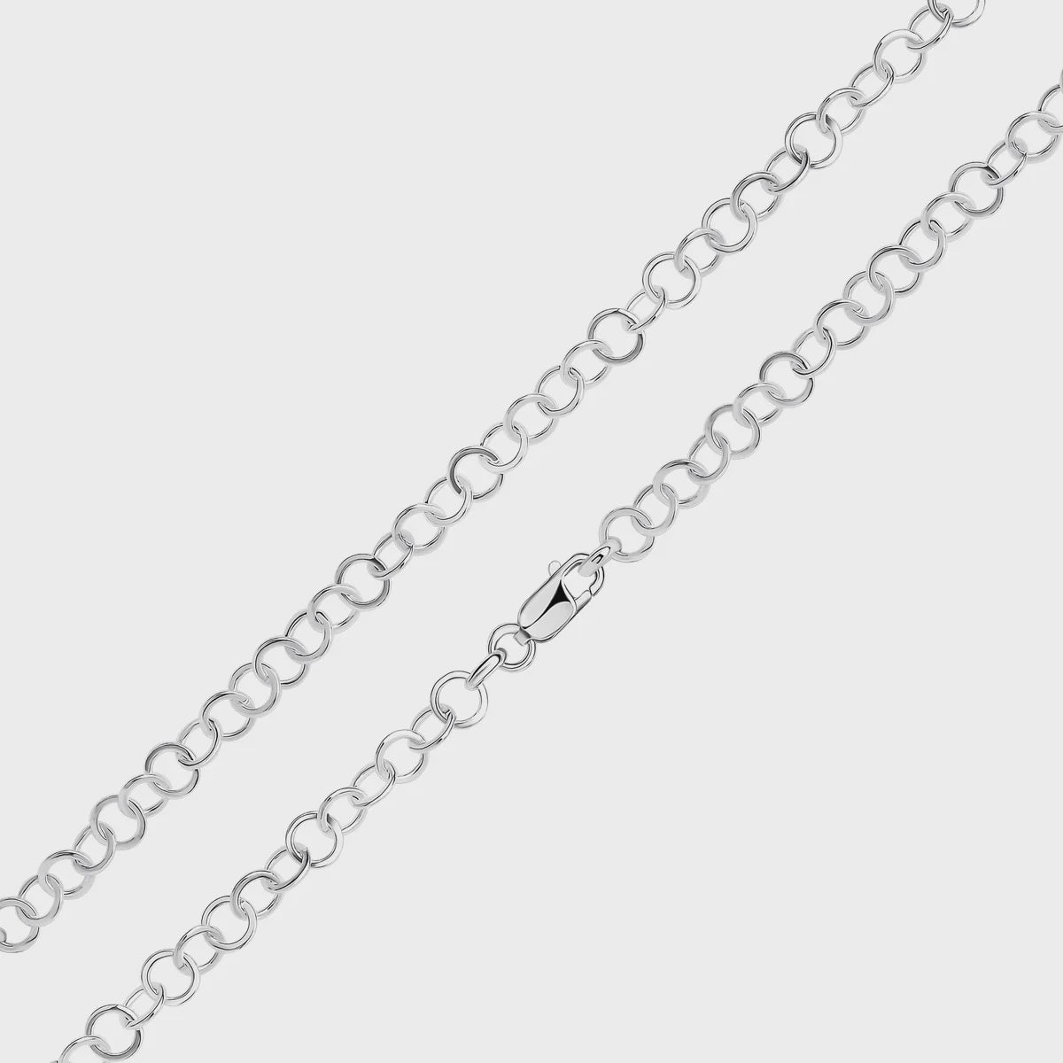Silver Flat Circle Chain Bracelet 7.5"