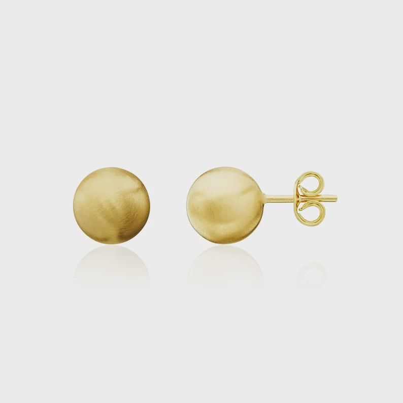 9ct Yellow Gold 5mm Satin Ball Stud Earrings
