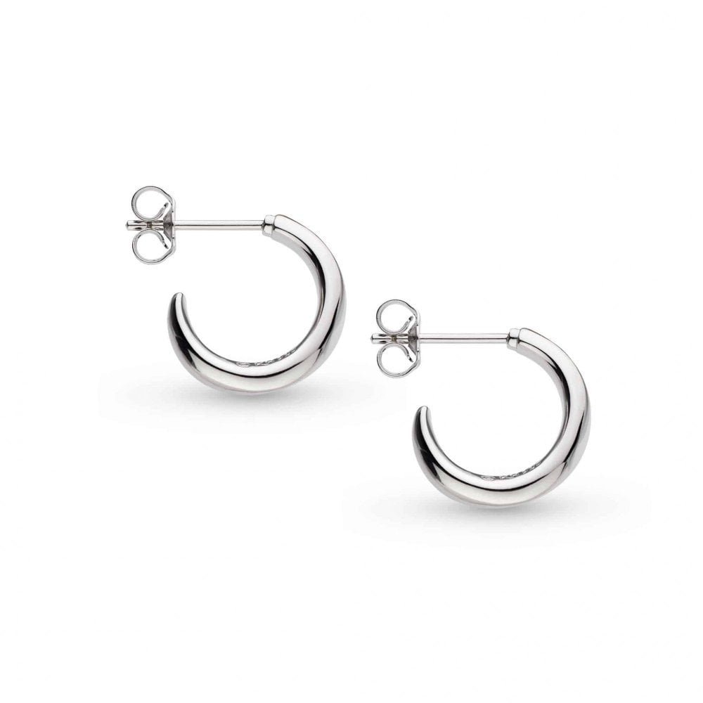 Silver Bevel Cirque Mini Hoop Earrings