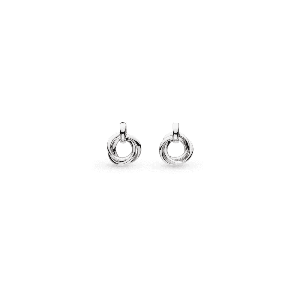 Silver Bevel Trilogy Drop Earrings