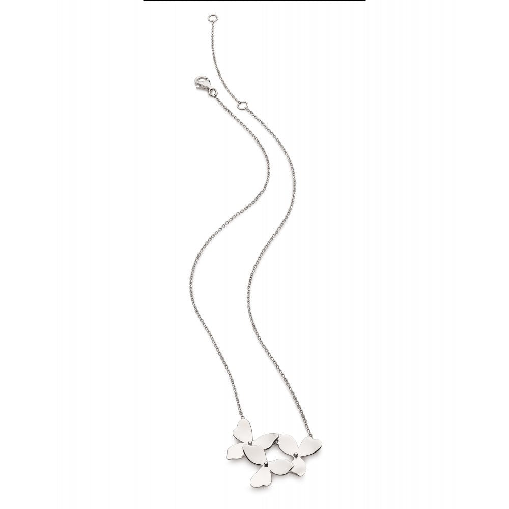 Silver Blossom Bloom Trio Necklace 17"