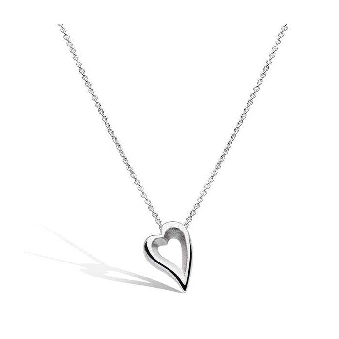 Silver Desire Love Story Heart Necklace