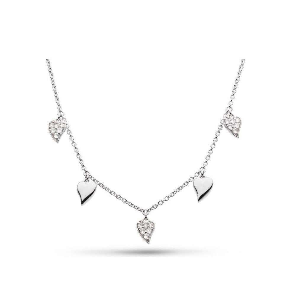Silver Cherish Precious Heart Station Necklace