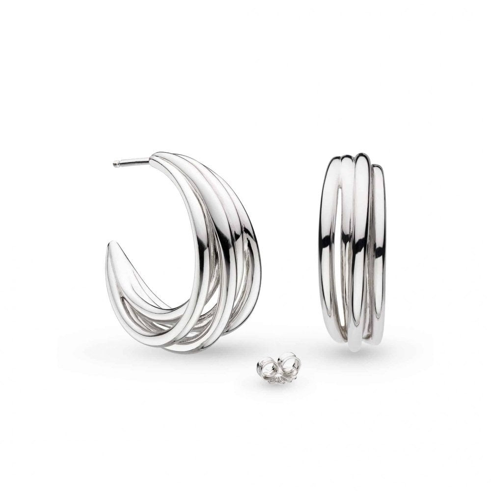 Silver Entwine Helix Wrap Grande Hoop Earrings