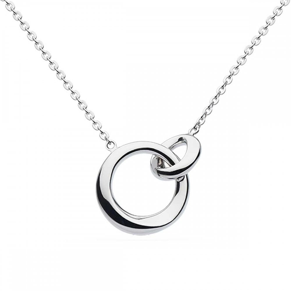 Silver Bevel Cirque Link Necklace 18"