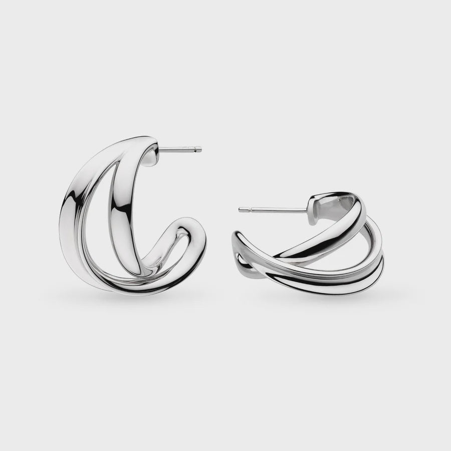 Silver Serenity Grande Crossover Hoop Earrings