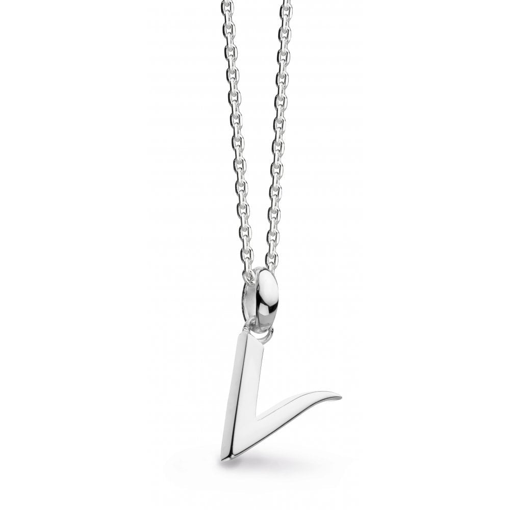 Silver Signature Classic Initial 'V' Necklace 18"