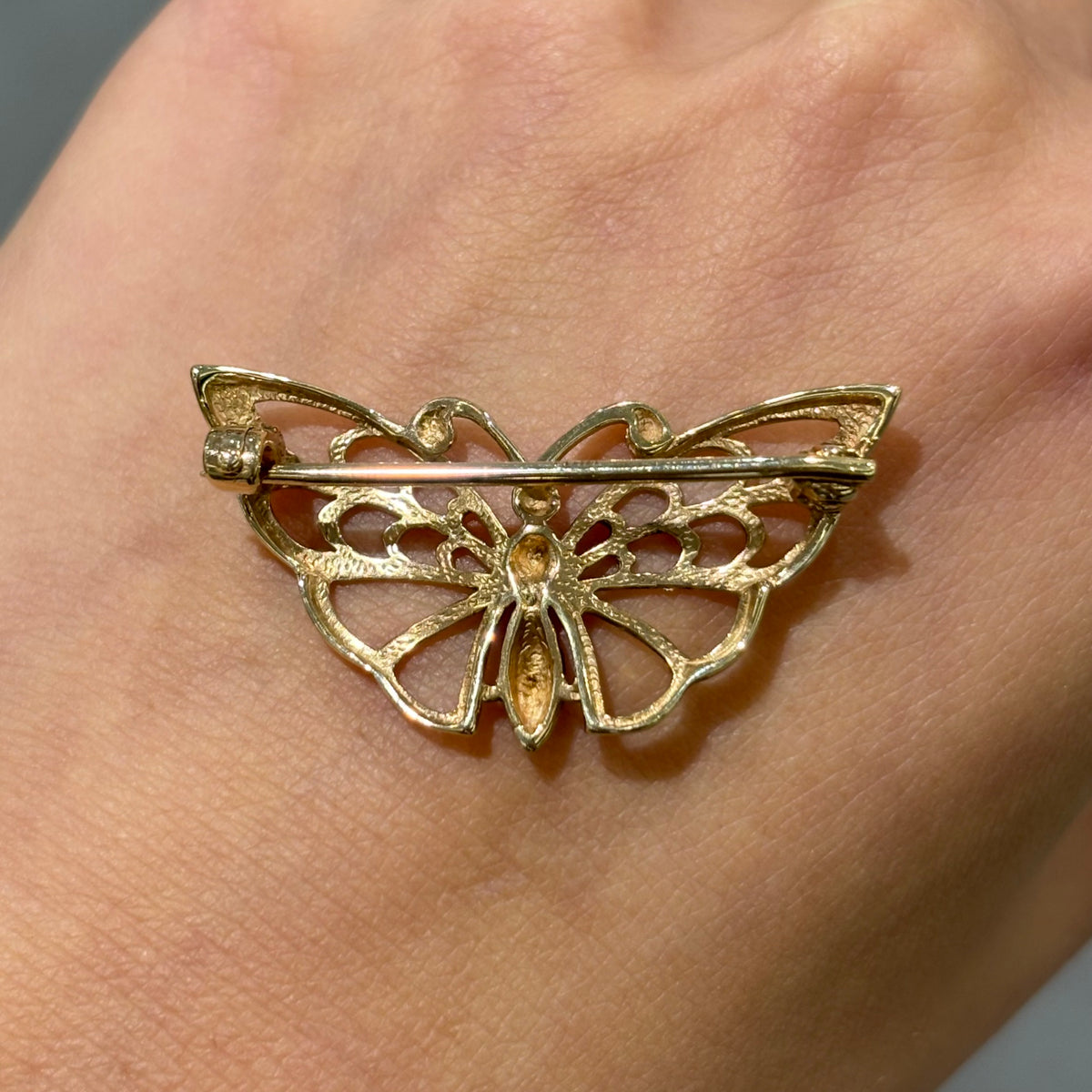 Pre-Owned 9ct Yellow Gold Butterfly Brooch