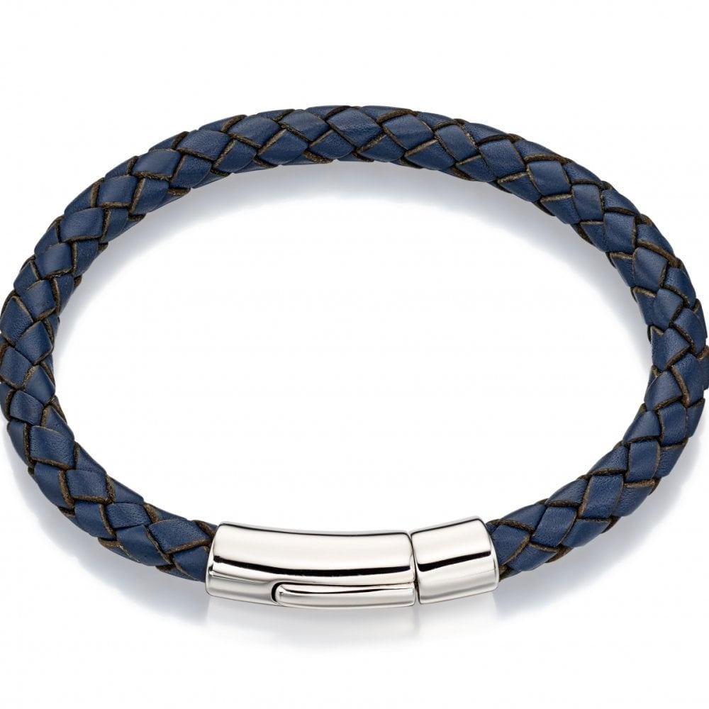 Alfie - Boys Longer Navy Leather Bracelet