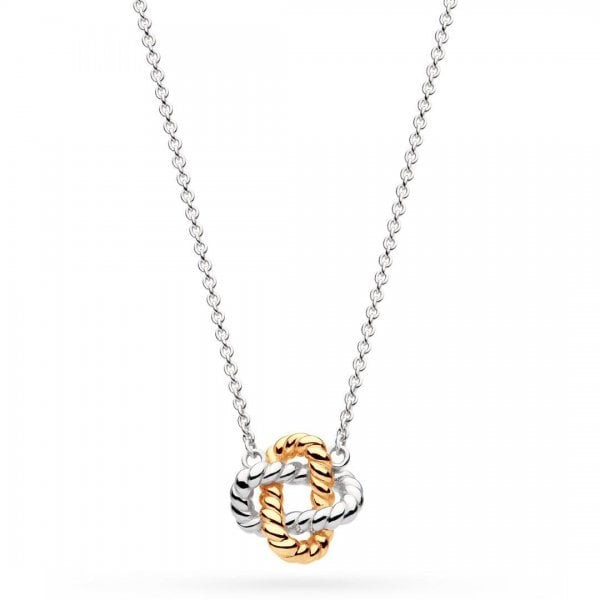 Silver &amp; Gold-Plate Marina Rope Knot Necklet 18"