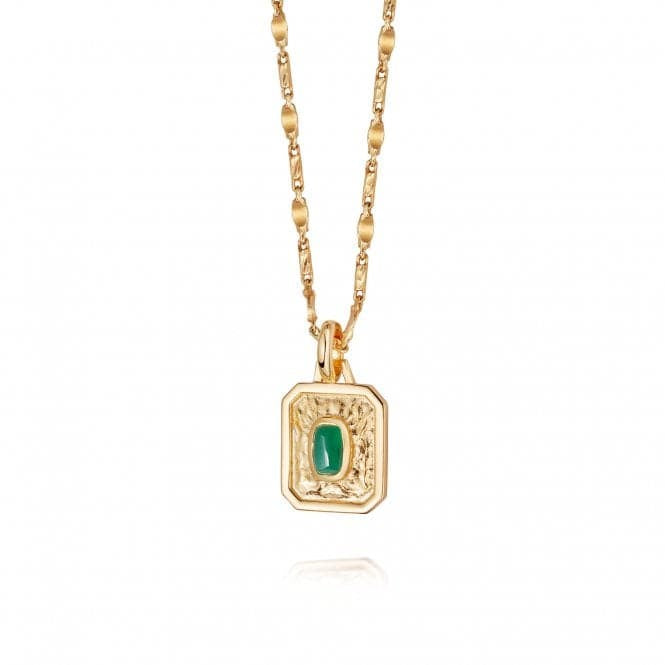 Silver Gold Plated May Emerald Birthstone Necklace
