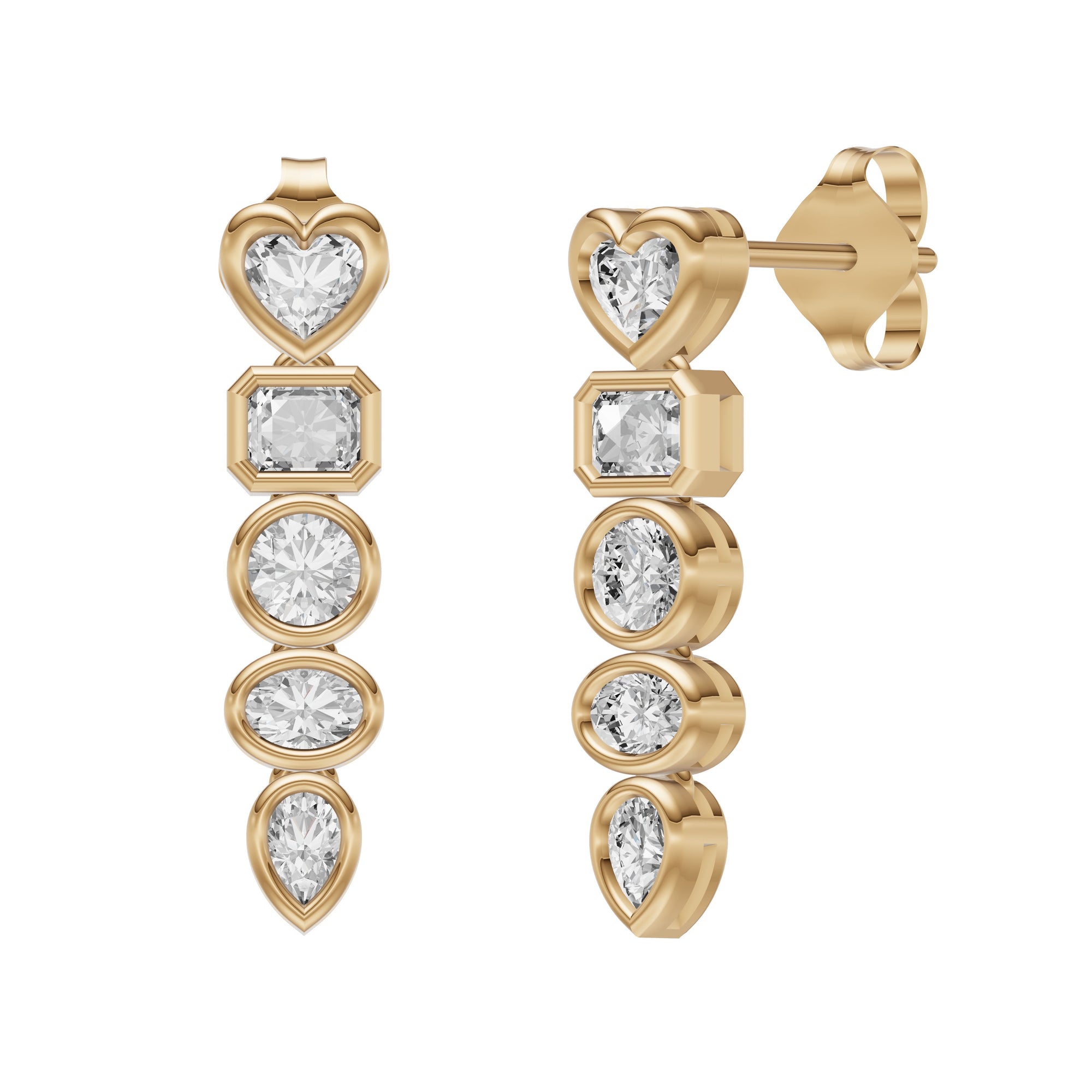 9ct Gold 0.89ct Lab-Grown Diamond Multi-Stone Drop Earrings