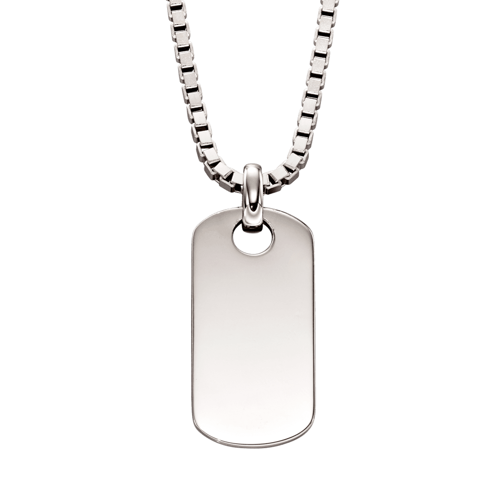 Otis – Silver Mens Tag Necklace