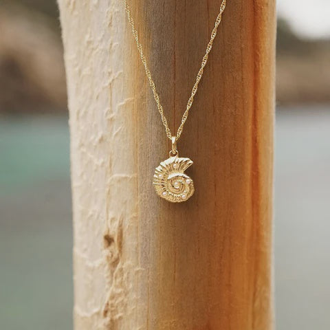 Silver Gold Plated Pearl &amp; Shell Pendant Necklace