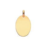 9ct Yellow  Gold Oval Plain Disc Pendant