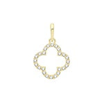 9ct Yellow Gold Open Design CZ Pendant