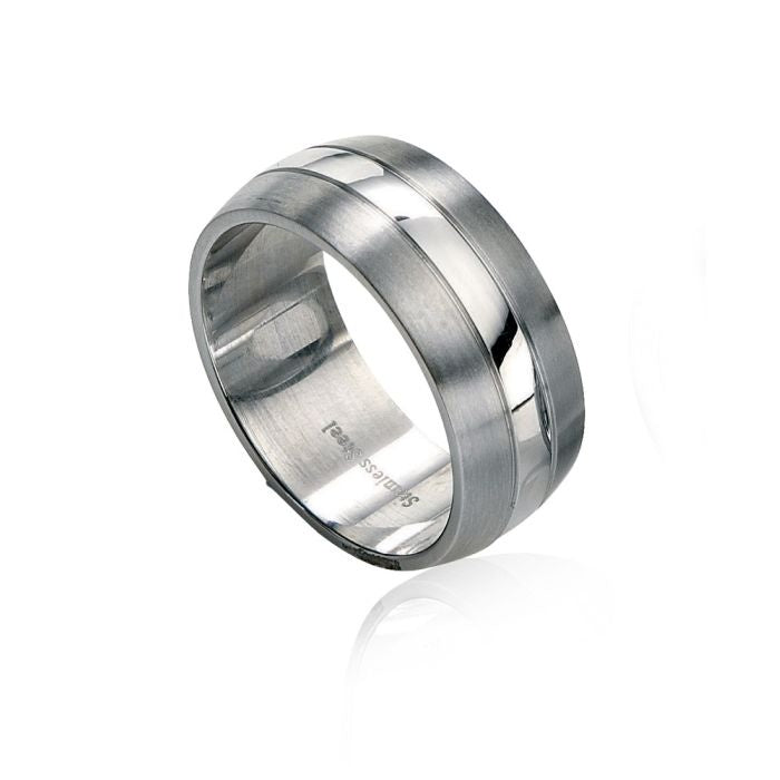 Men's Stainless Steel Two Tone Band Ring