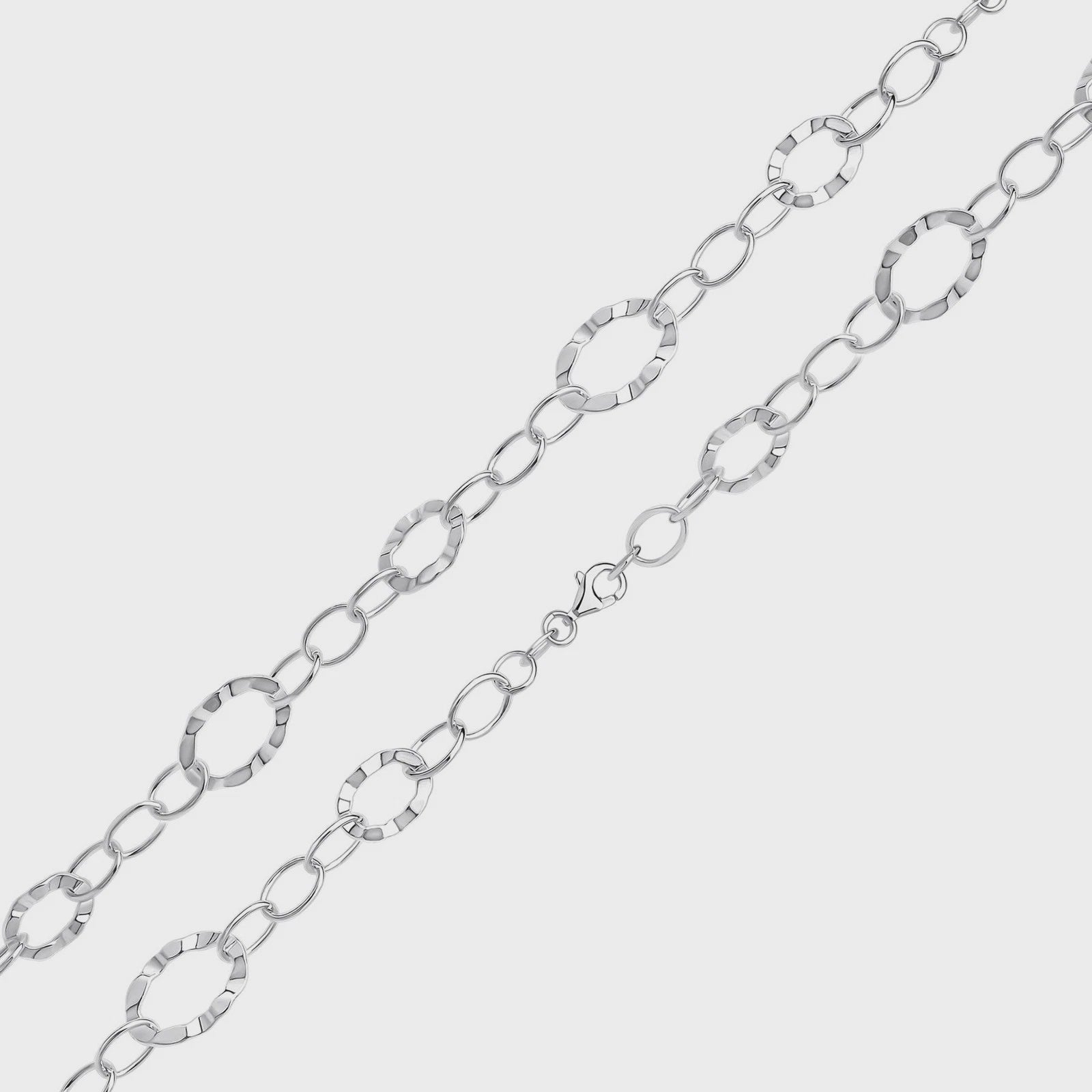 Silver Fancy Multi-Link Chain Bracelet 7.5"