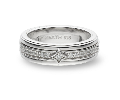 Silver Céleste Astoria Starburst Pavé Spinner Ring