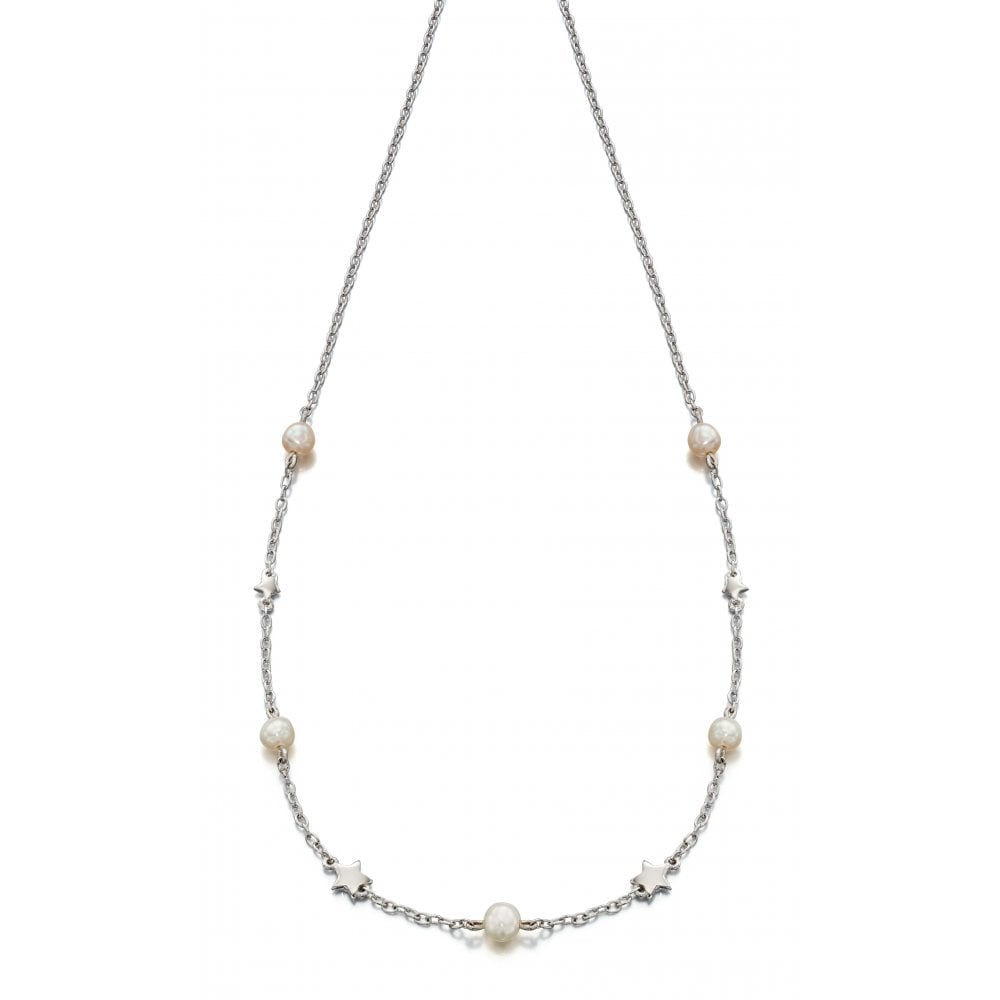 Tatiana - Silver Freshwater Pearl and Star Necklace
