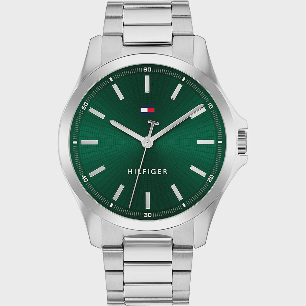 Tommy Hilfiger Bruce (43mm) Emerald Green Dial Stainless Steel Bracelet